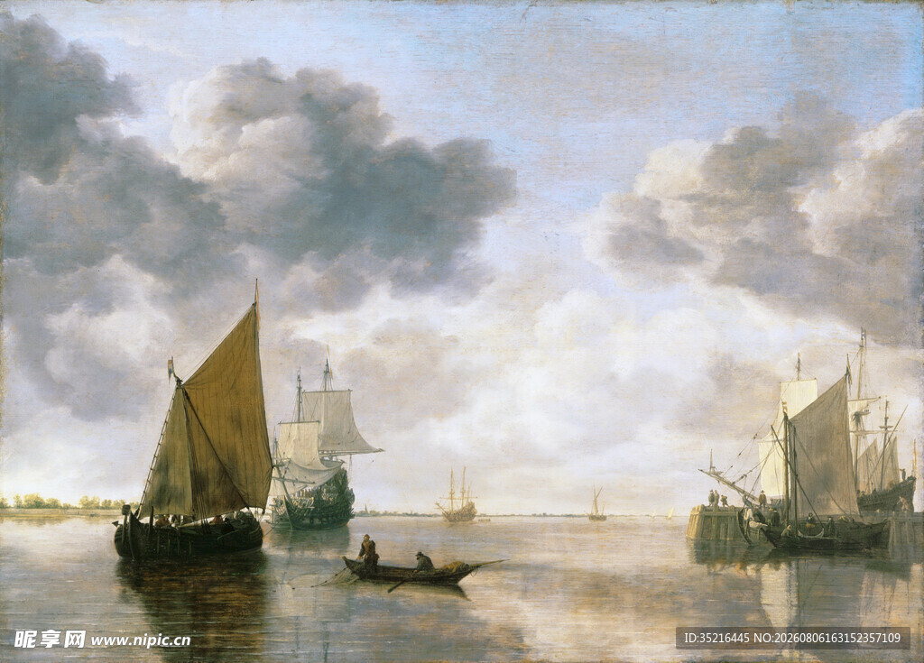 海上帆船风景图