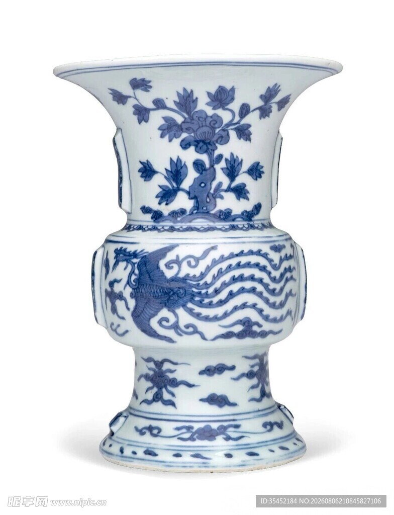 青花缠枝莲纹花觚