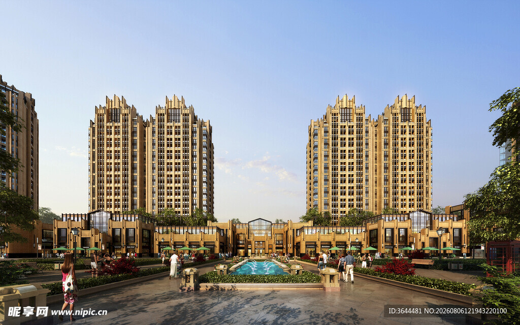 高端小区景观建筑风貌