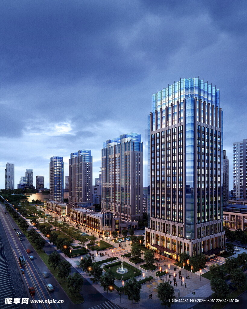 都市繁华夜景高楼景观
