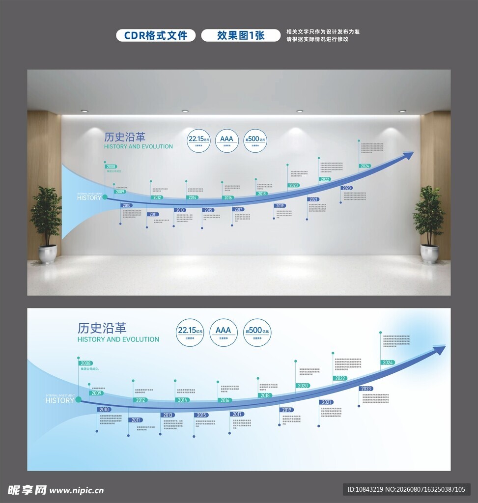 企业发展历程文化墙展示