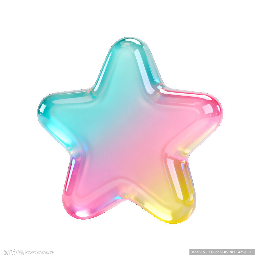 五彩渐变透明星星装饰