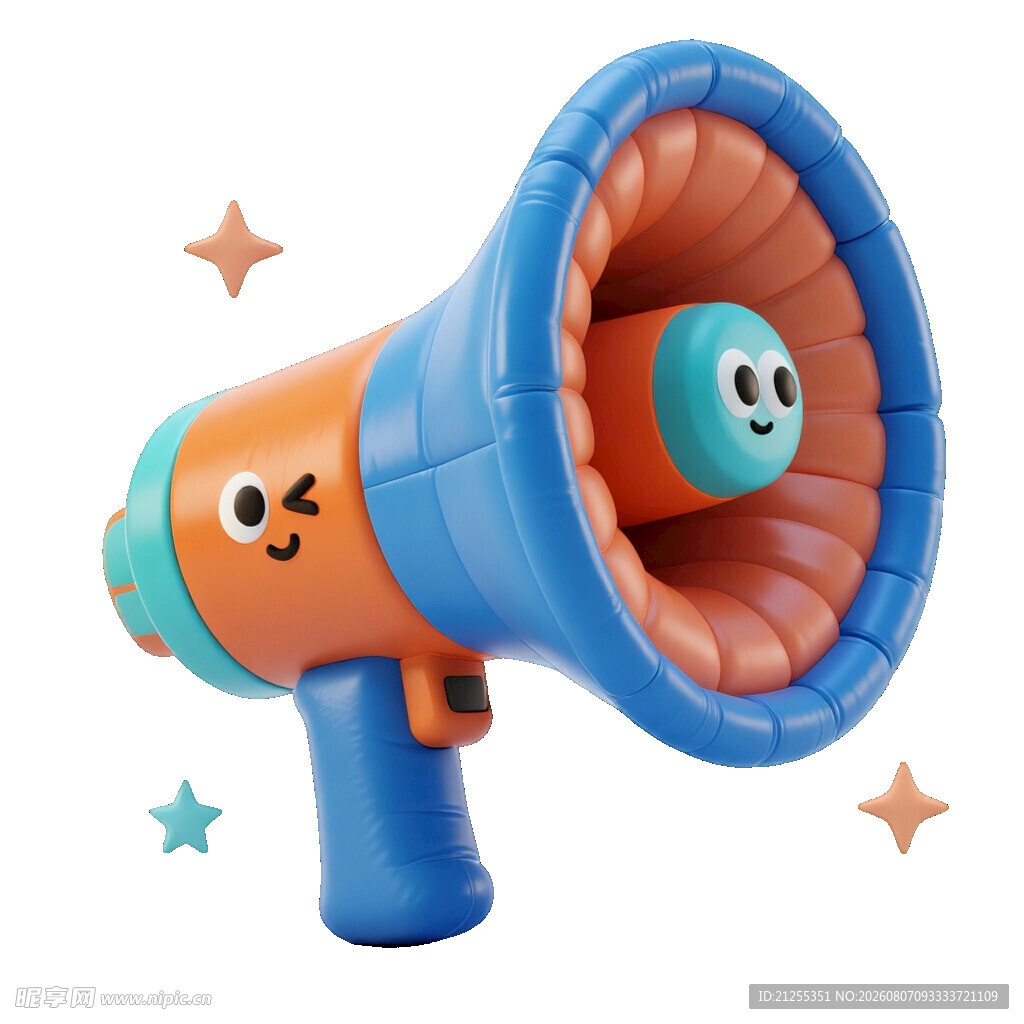 可爱卡通笑脸玩具扩音器