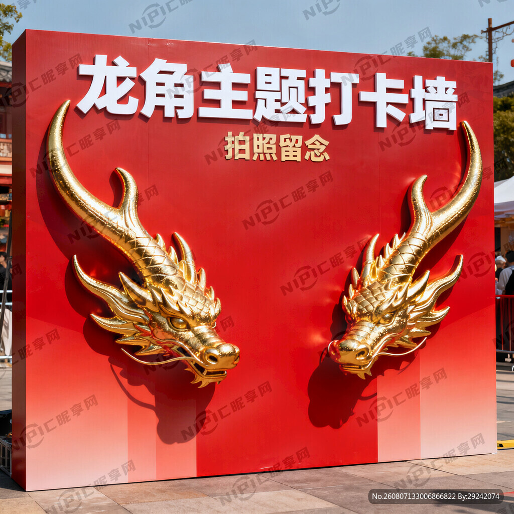 龙角元素KTB板形式的打卡墙