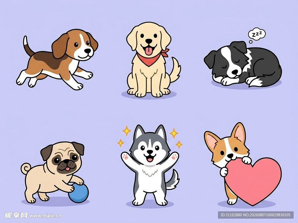 卡通狗狗贴纸