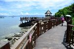 海边木栈道漫步风景