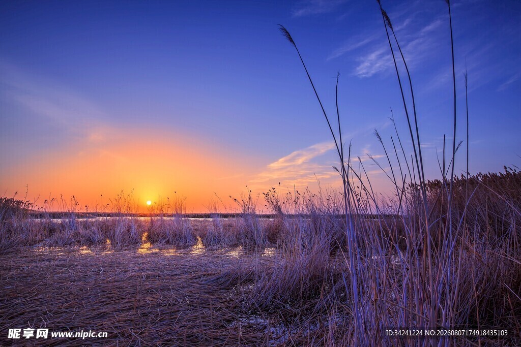 夕阳下的旷野美景