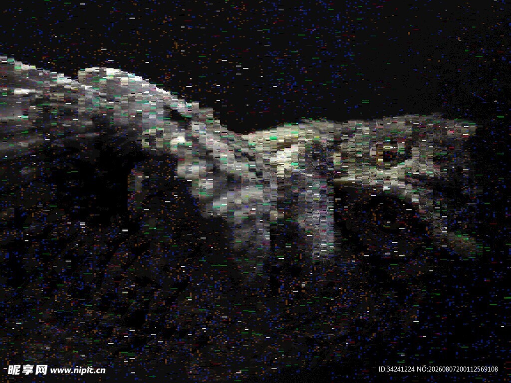 汹涌海浪在黑夜中翻滚