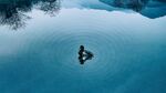 水面孤影静谧自然之景