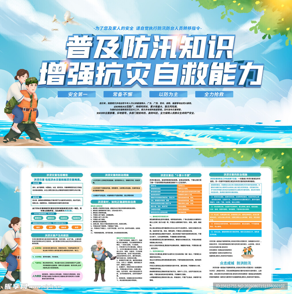防洪防汛展板图片