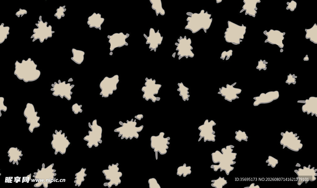 黑色底白色碎花图案