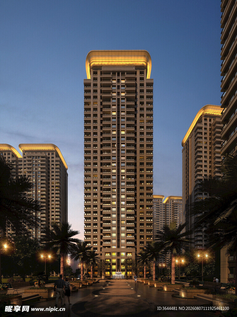 都市繁华夜景高楼建筑群