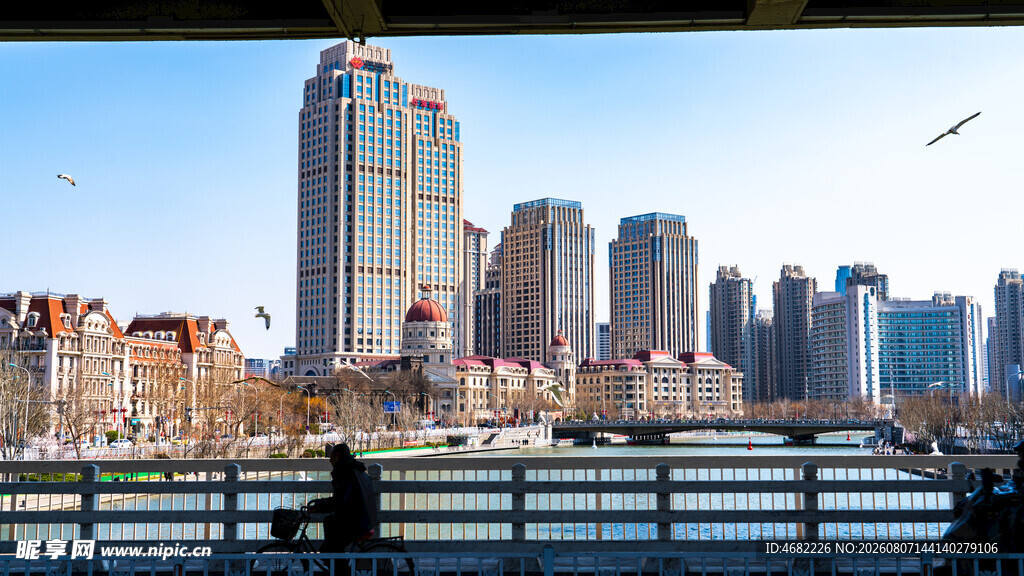 天津金钢桥城市现代建筑景观