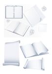 纸张笔记本文具卷轴插图