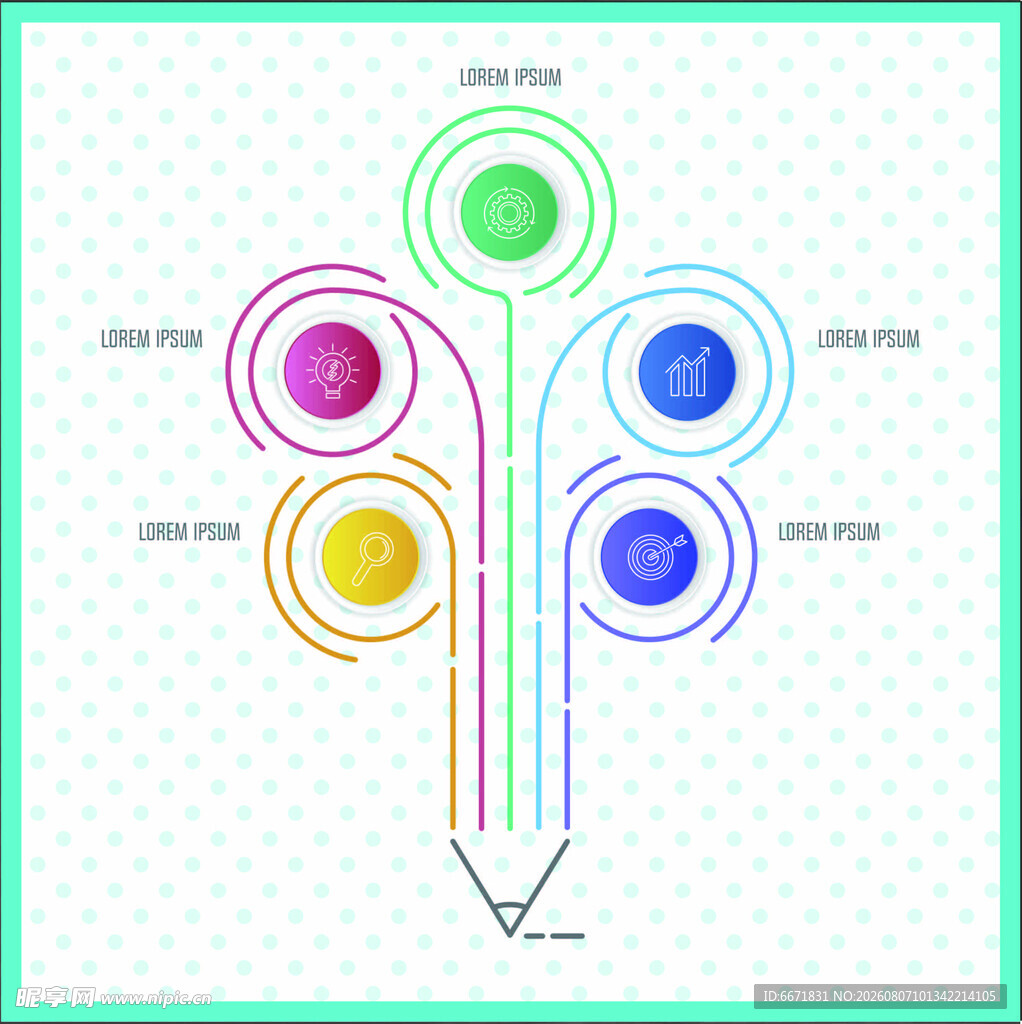 铅笔主题创意环形信息图