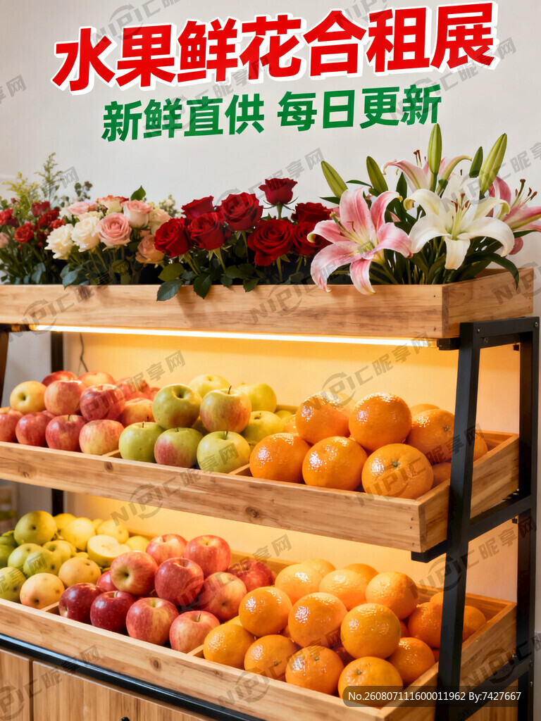 店面合租水果鲜花展架画