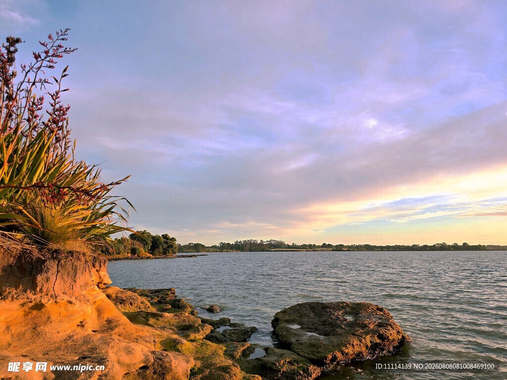 海滨黄昏美景