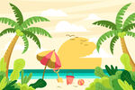 夏日海滩场景
