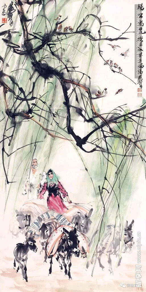 春日赶驴图