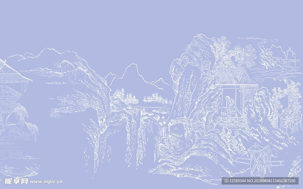 山水线条画勾勒自然之美