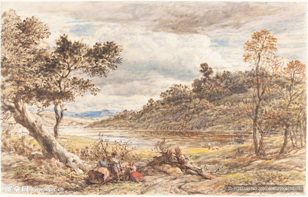 田园风景素描画