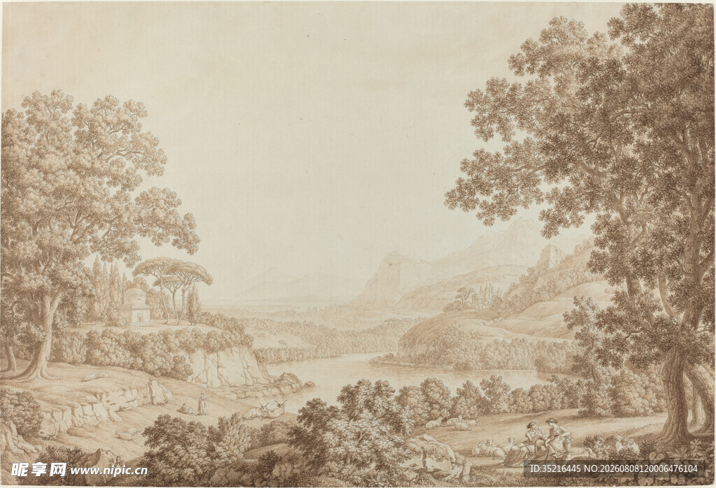 古典田园风景绘画
