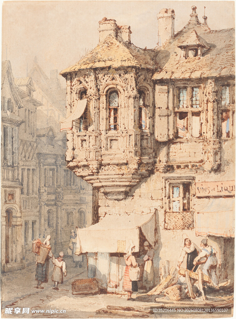 中世纪欧洲街头生活场景