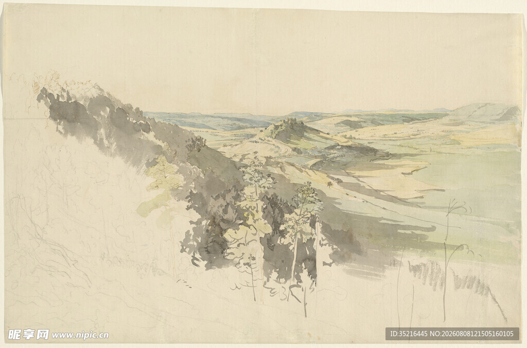 山水风景手绘画面