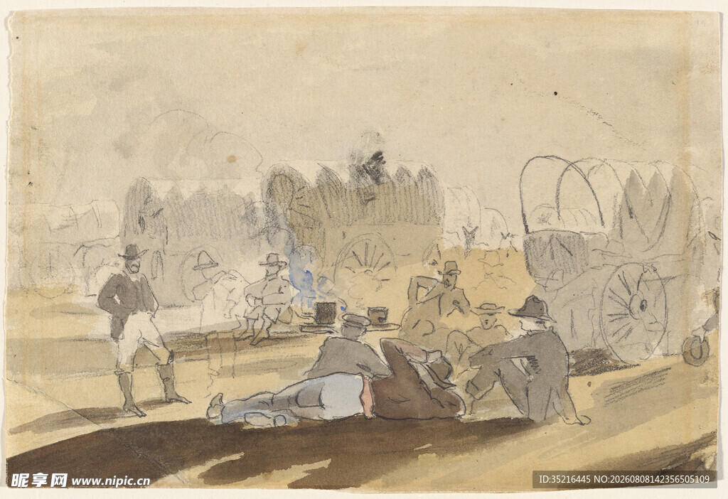 古代战场休憩场景
