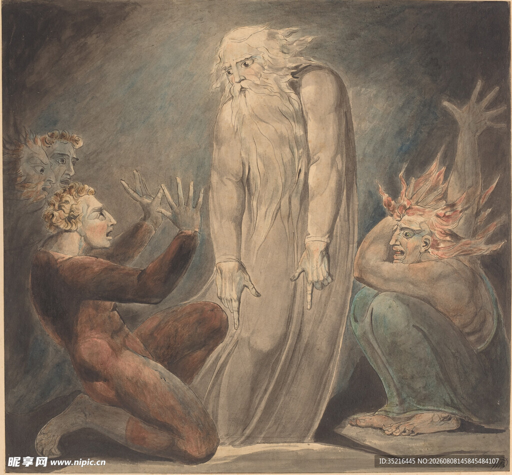 神话场景中的人物与恶魔
