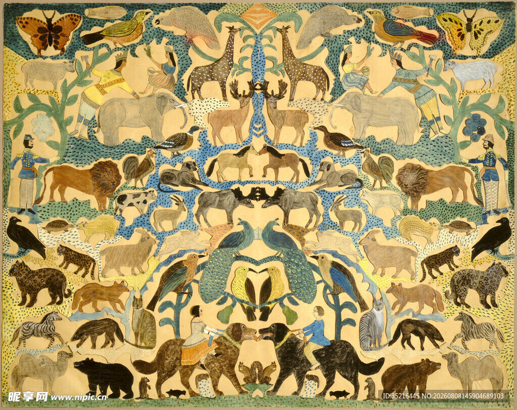 古代狩猎场景精美壁画
