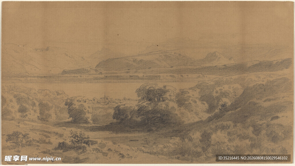 古代山水风景画卷