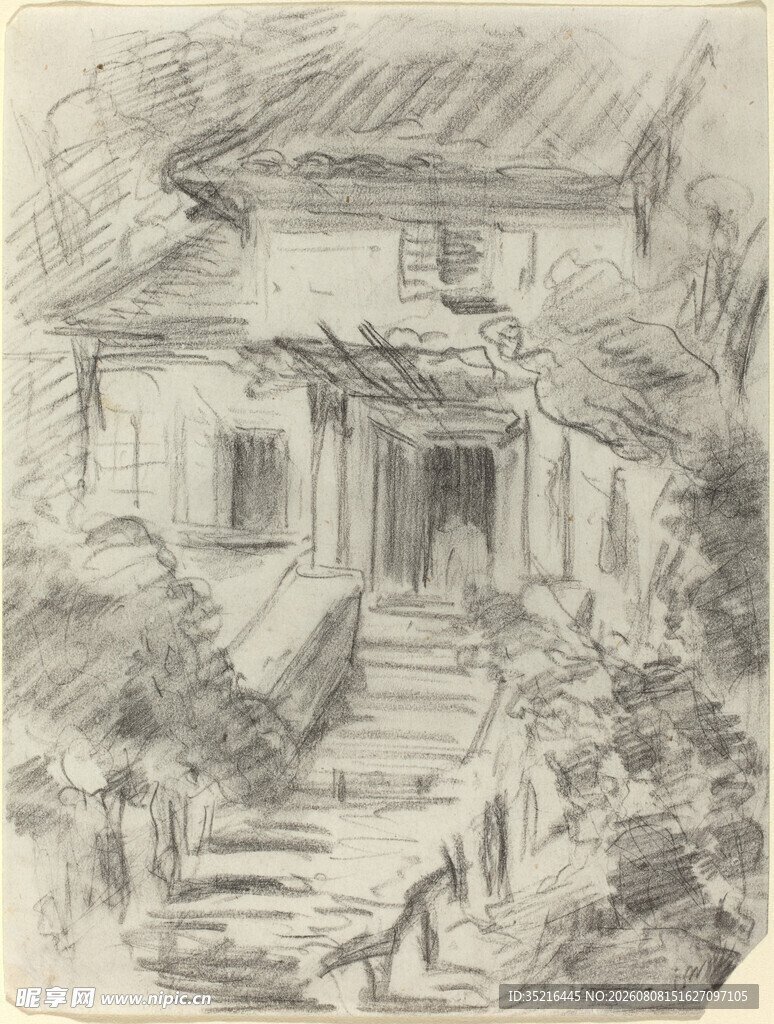 乡村小屋素描