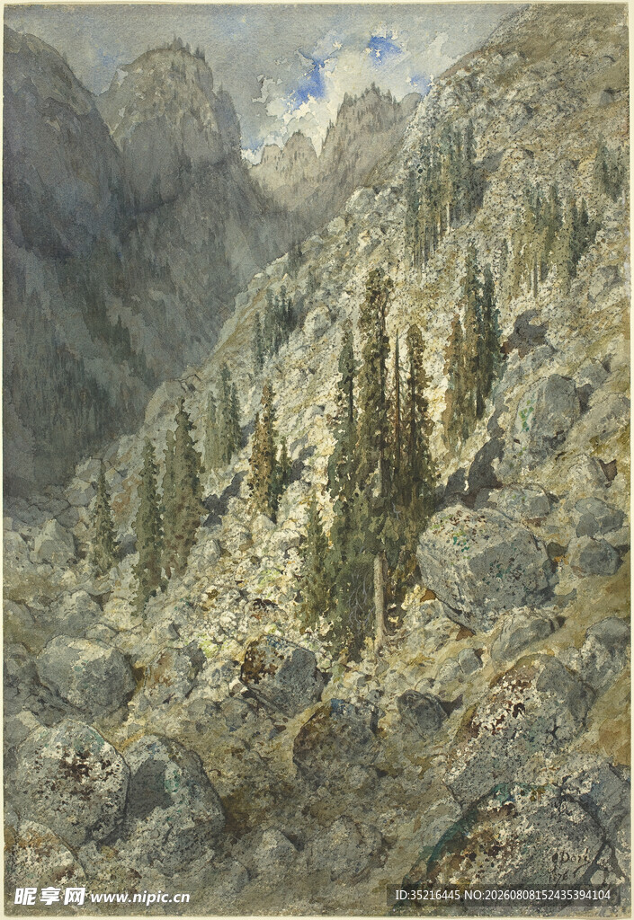 山间松林风景图
