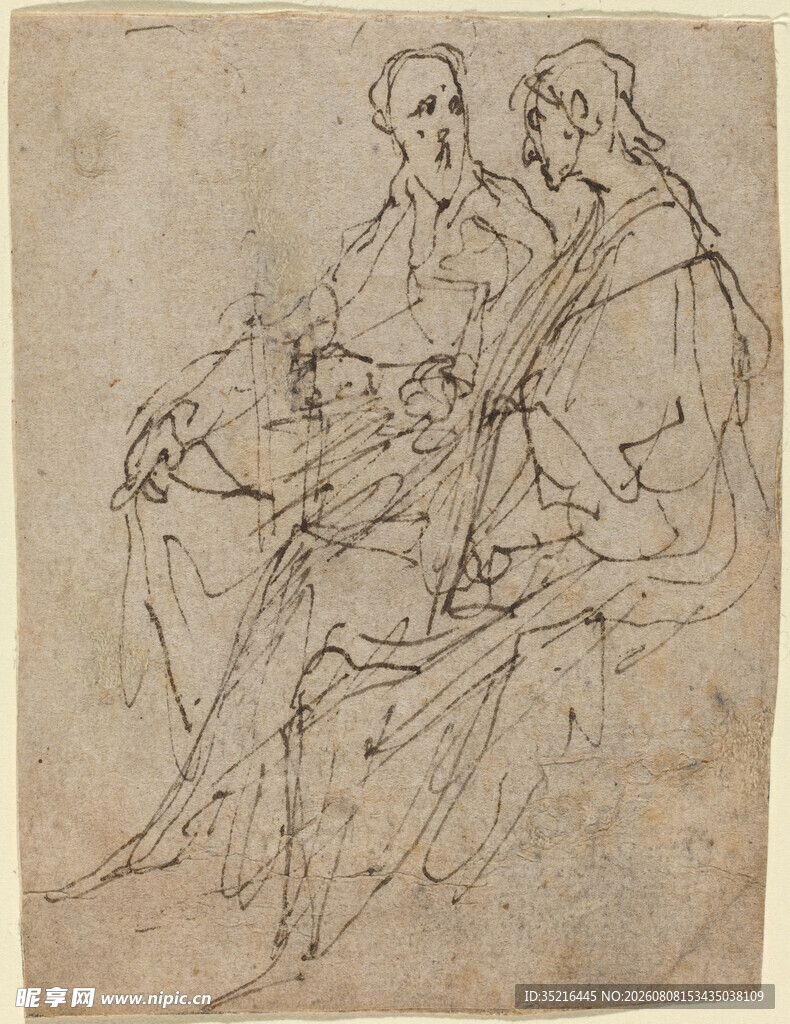 古典人物素描画作