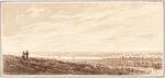 两人立于山丘远眺风景