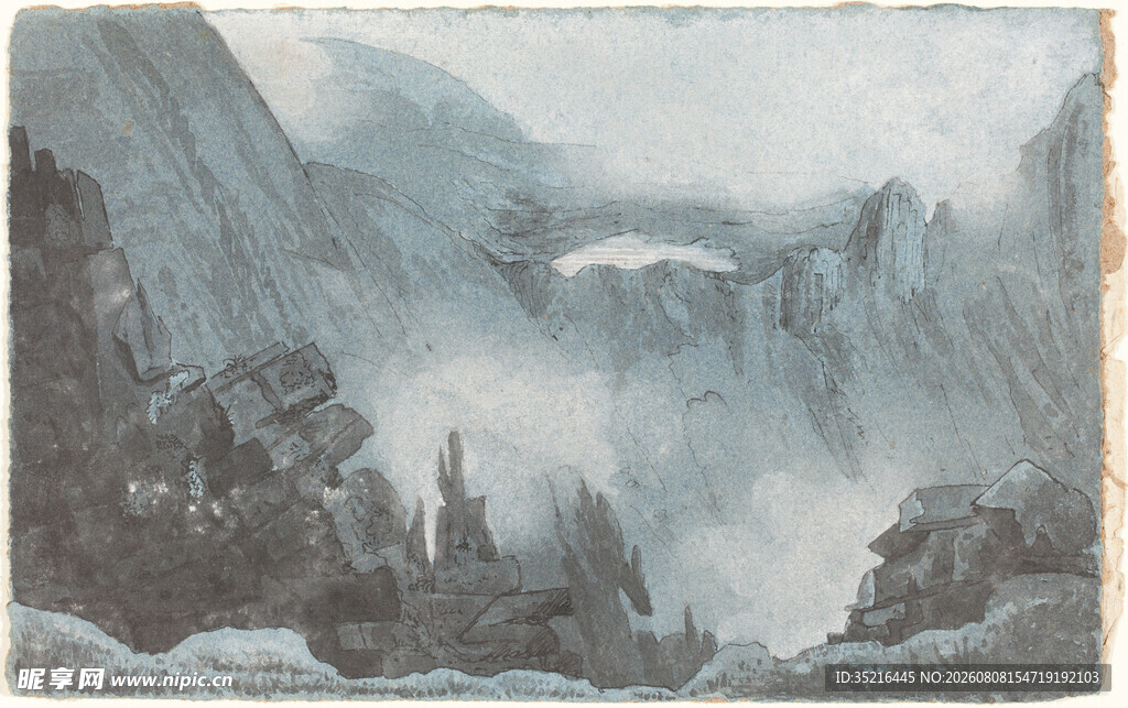 水墨山水风景图