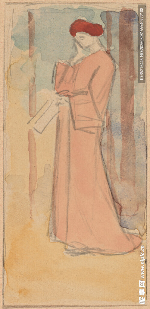 复古风格女士服饰画作