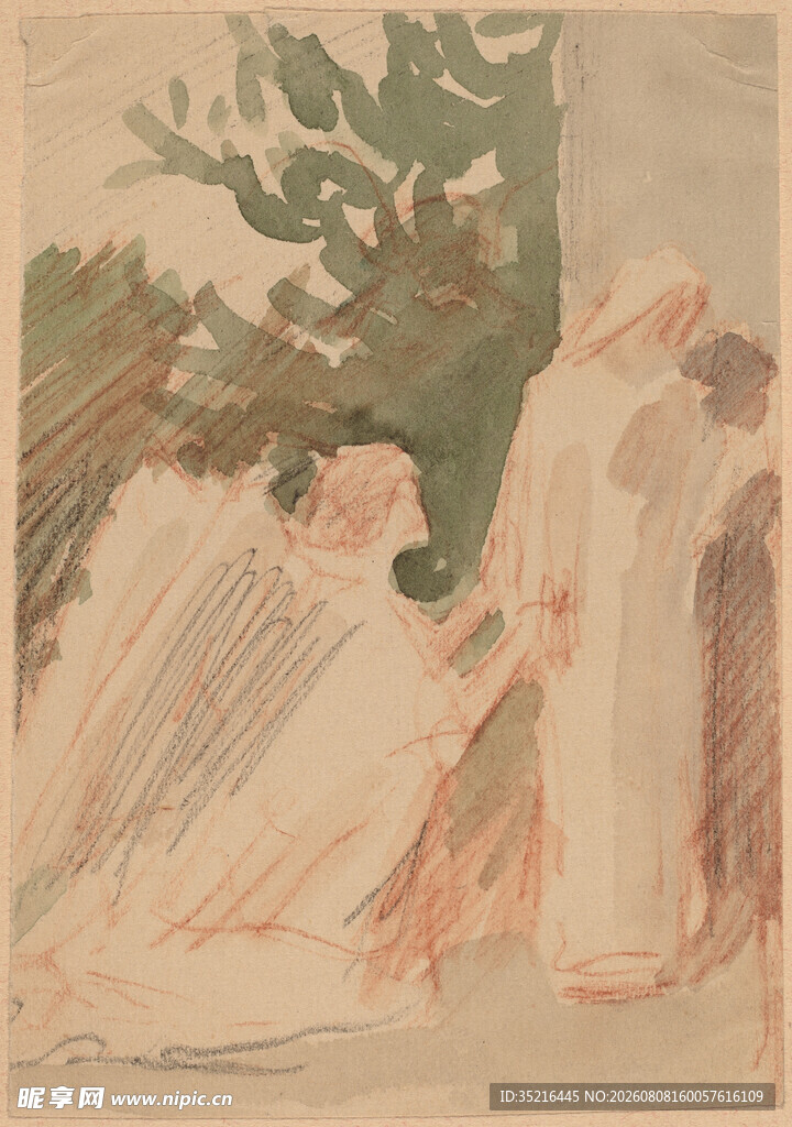 古典人物场景绘画作品