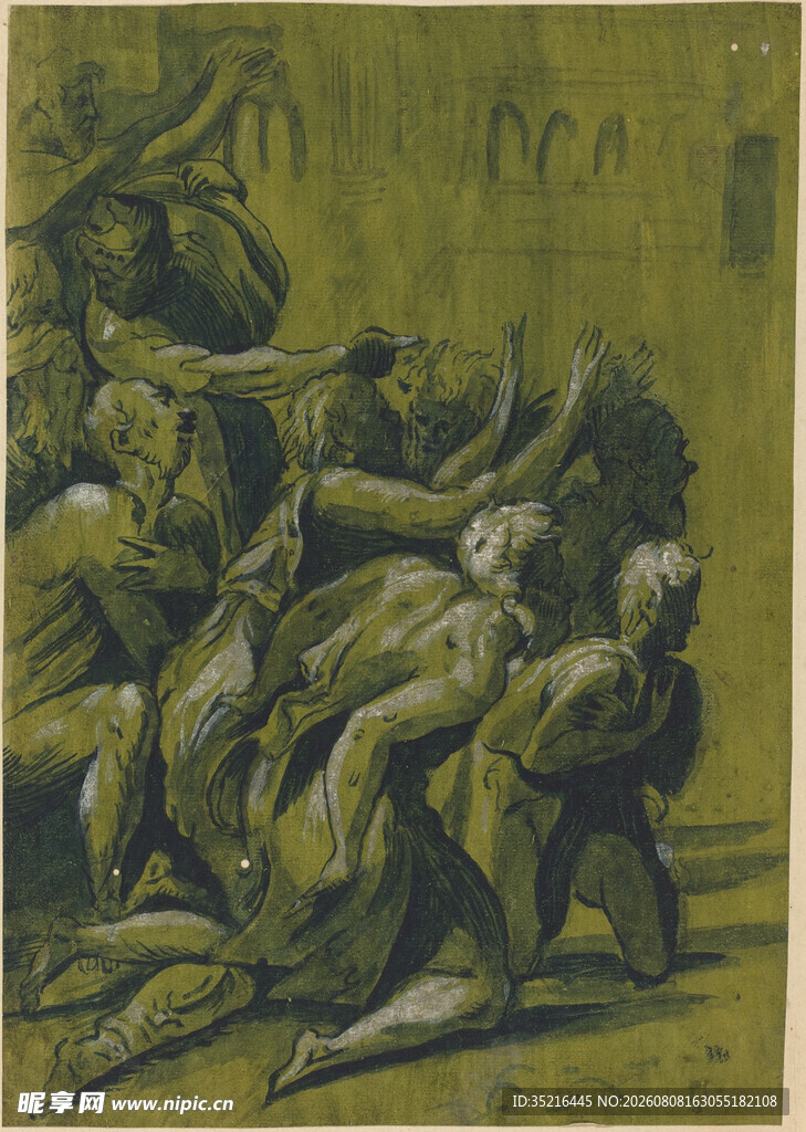 古典战争场景人物画作