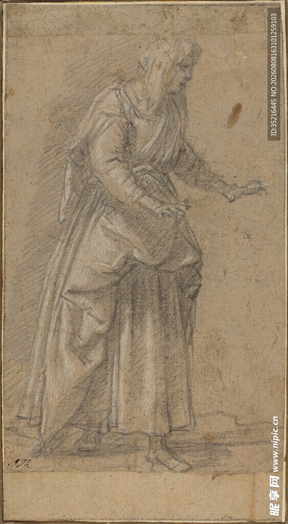 古典人物素描画作