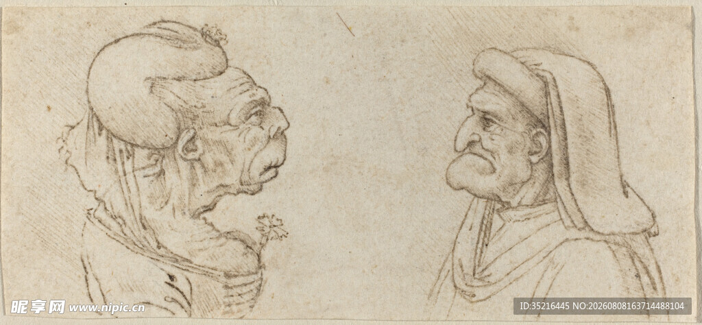 双人素描画像