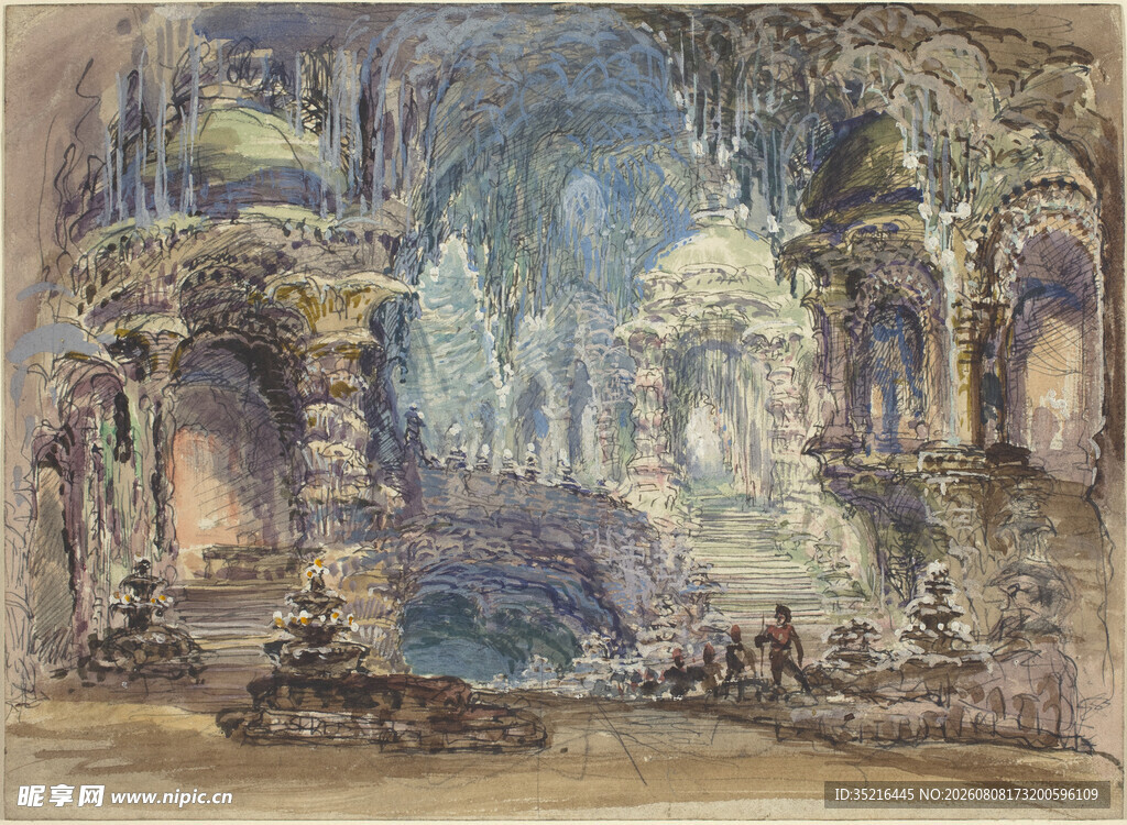 梦幻古典建筑景观画作