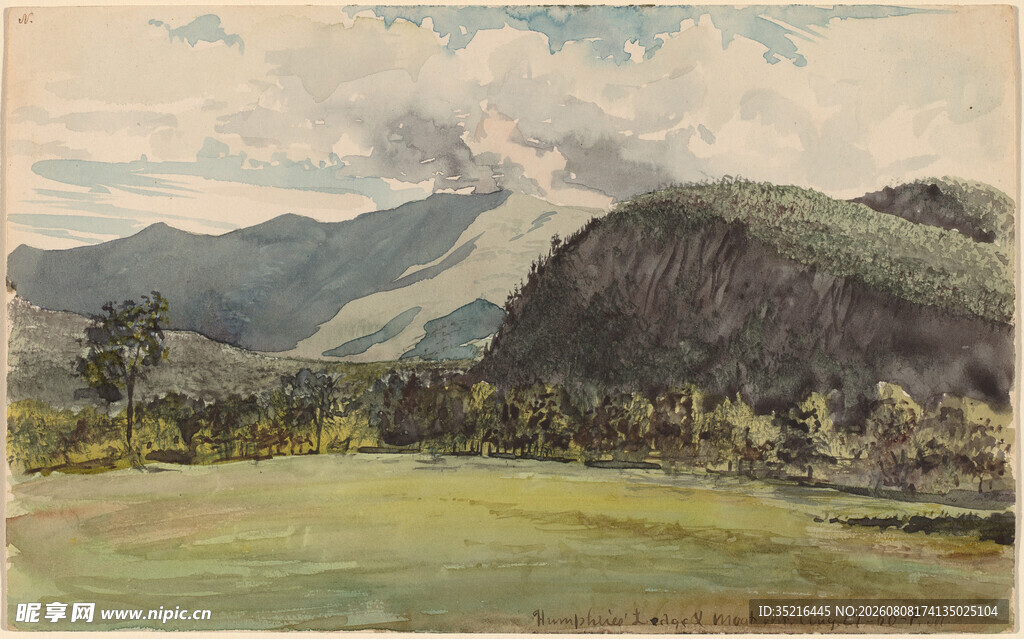 山间绿野风景图