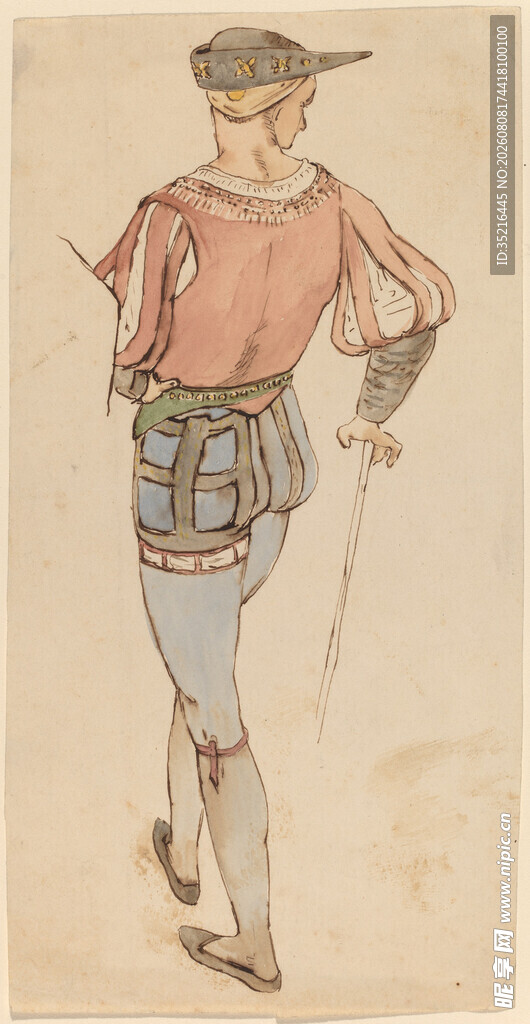 复古风格男士服饰绘画