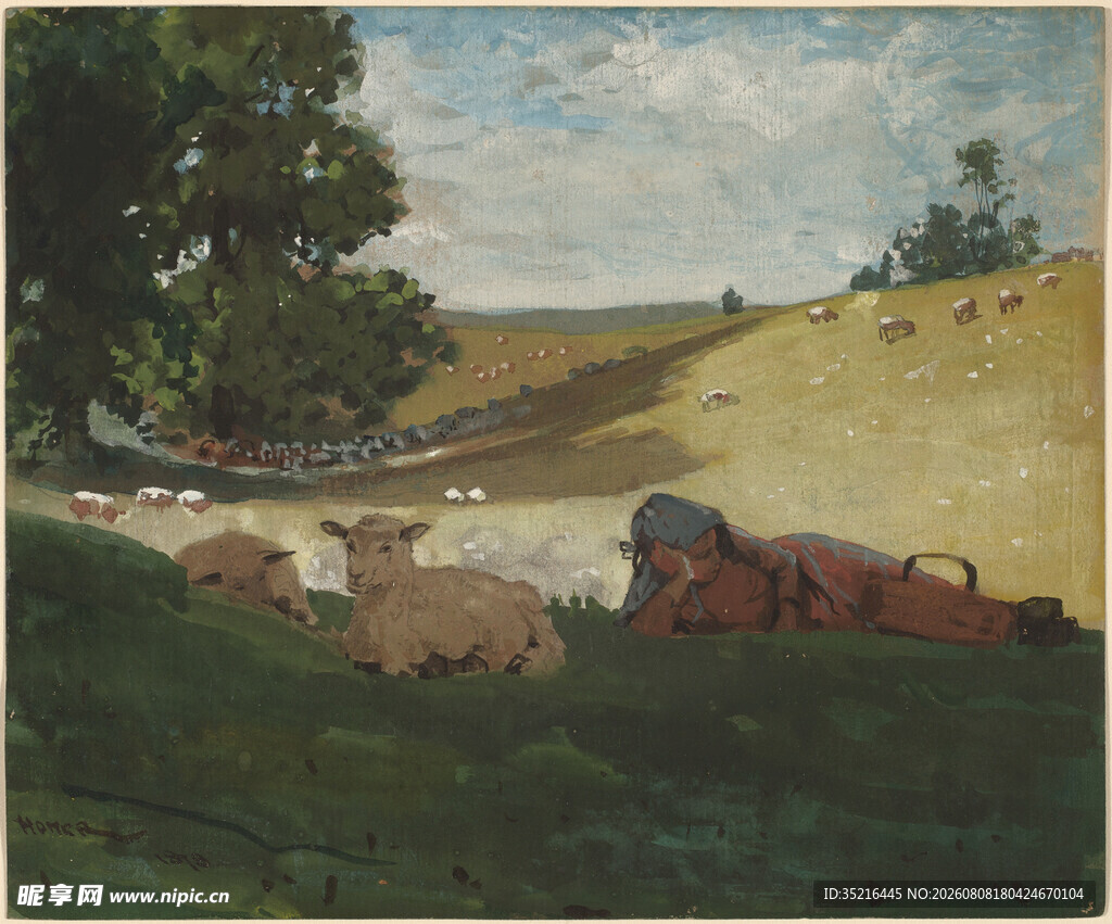 乡村田野风景油画