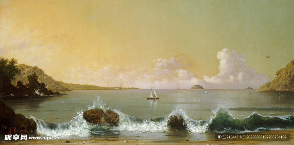 海边风景油画