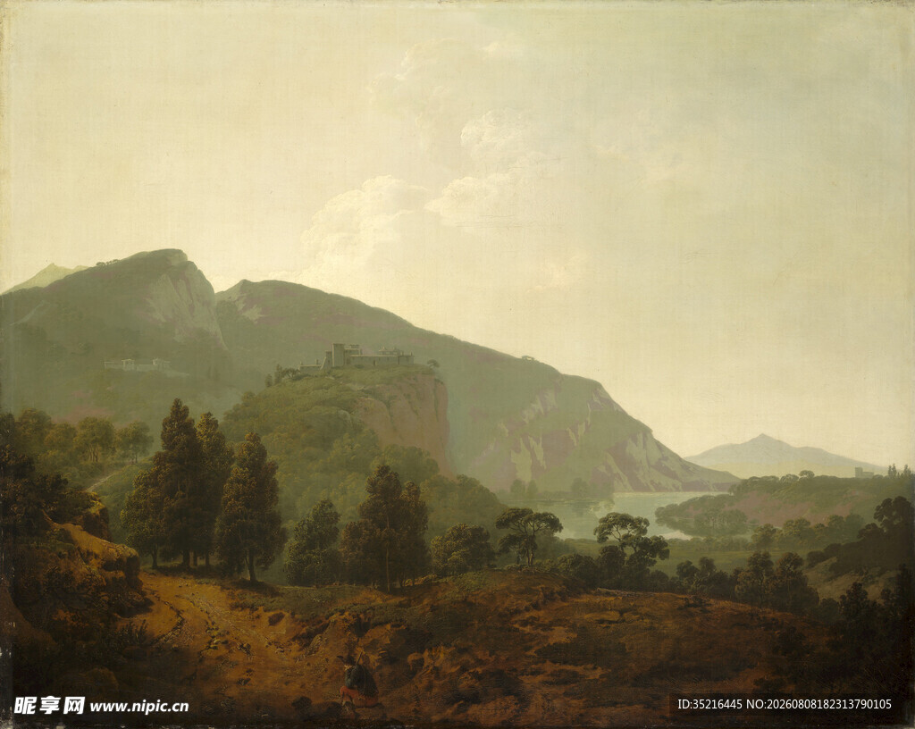 山间风景油画