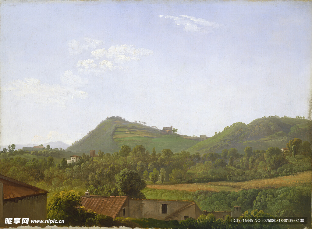 乡村田野风景油画