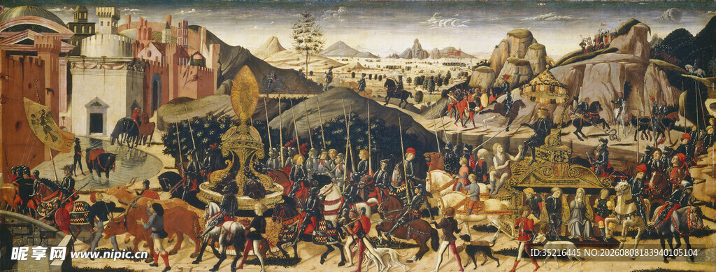 古代宏大战争场景画作